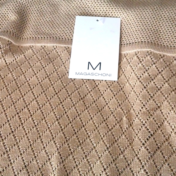 Magaschoni Tunic Top Relaxed Fit Textured Knit Over Sized Boxy Silhouette New - Picture 10 of 13
